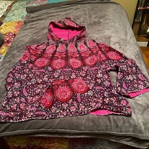 Kantha fabric pullover hoodie handmade by Mountain Girl clothing